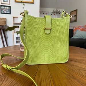 Gigi New York leather lime green shoulder bag